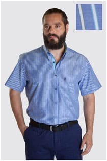 Korte mouw overhemd streepje van Plus Man.