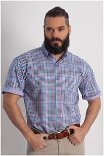 Korte mouw overhemd ruit Plus Man