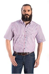 Korte mouw streepjes overhemd Carlos Cordoba