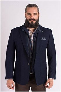 Elastisch casual colbert van Plusman
