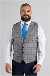 Plusman geruiten viscose gilet