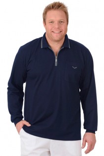 Lange mouw piqué polo van Trigema.
